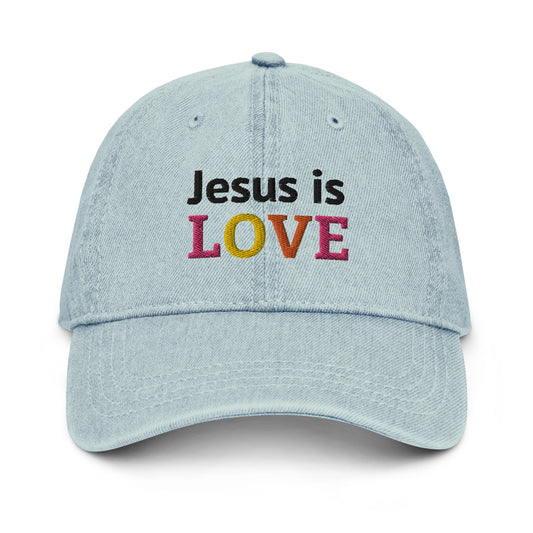 Jesus is Love Denim Hat